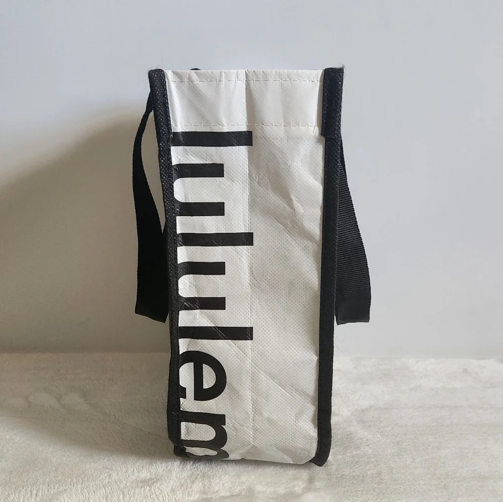 Lululemon Holiday Special Edition Black White Small Reusable Carryall Tote Bag